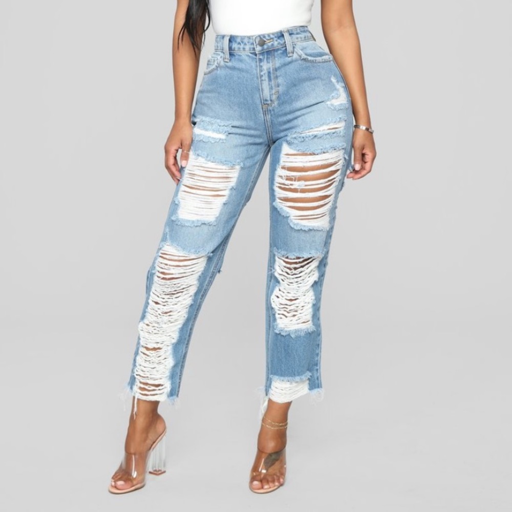 Fashion Nova Prescott Boyfriend Jeans- Medium Blue